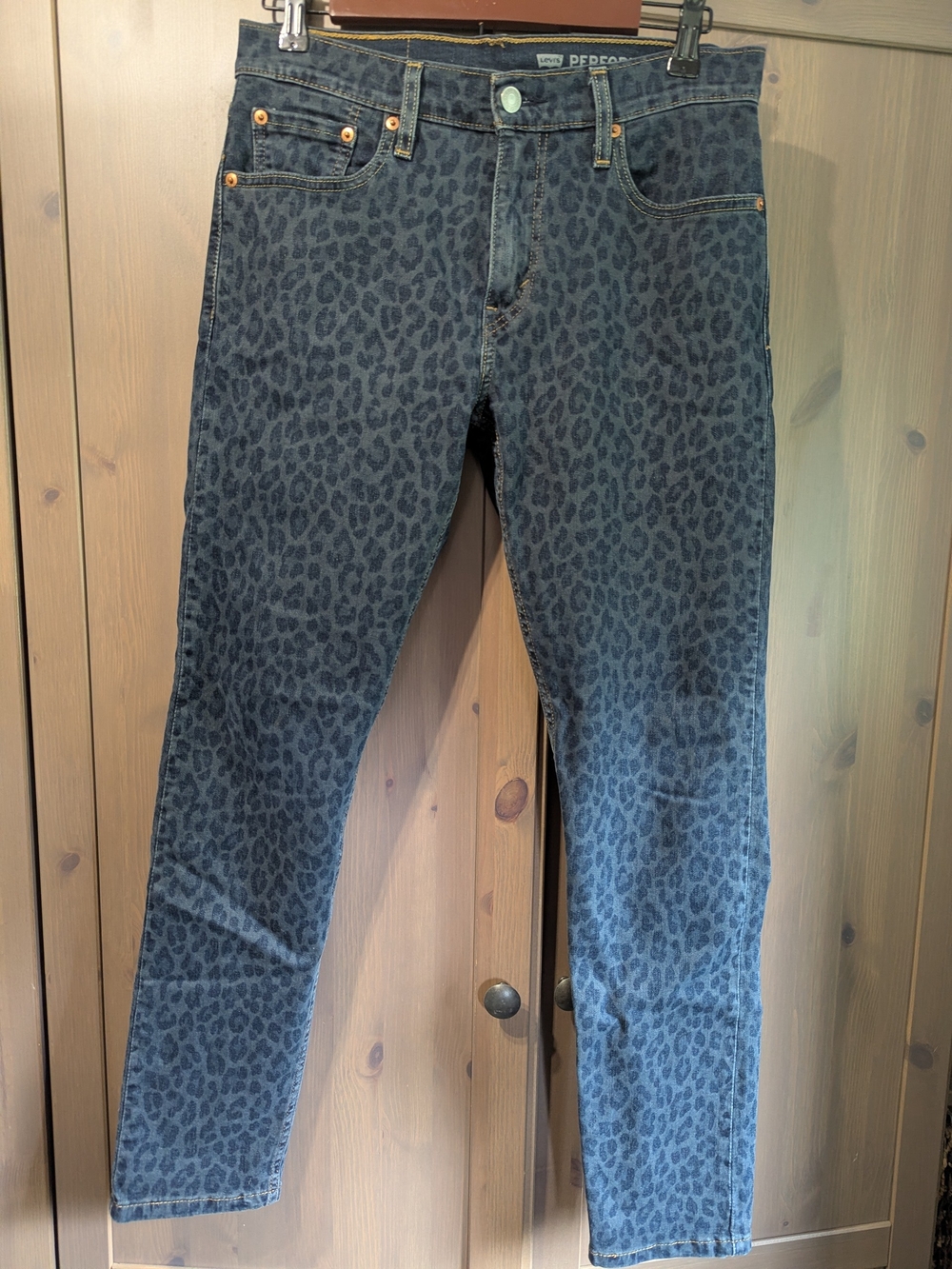 Levi's Men's Dark Blue Leopard Print Skinny Jeans